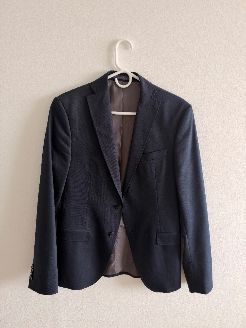 Zara Man Navy Blue Two Button Blazer